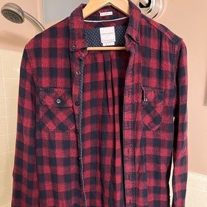 Denim and Flower Flannel Button Down